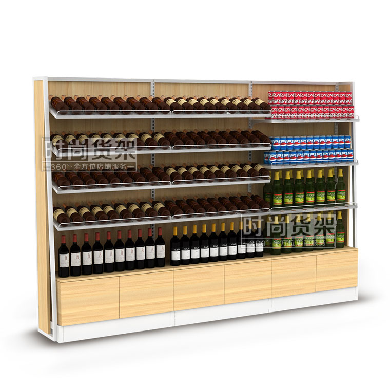 便利店貨架_紅酒架(木板單面)